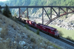 CP eastbound empty coal train seen for the connecting track.