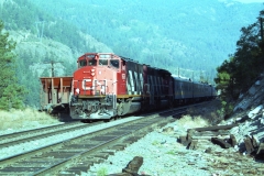 Vivian and I spent two days at the Cisco bridges. Just as we arrived at CN Cisco a westbound inspection train went though. The Cisco siding & connecting track is in the foreground.