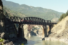 Coal train crosses to west bank.